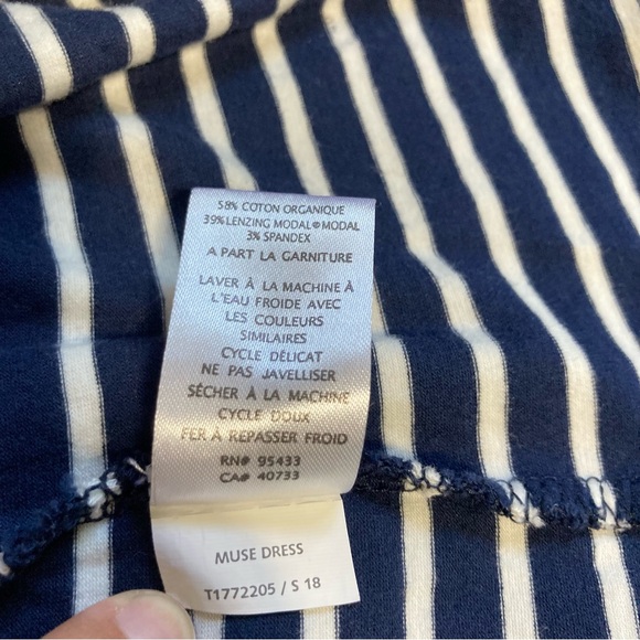 TOAD and CO Marley Blue and White Nautical Striped Short Sleeve Pocket Dress - Picture 13 of 13